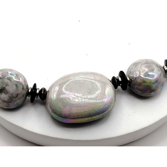 Vintage Natural Stone, Glass Beads, Mixed Medium Bracelet, Necklaces, 5 pieces - Picture 4 of 9